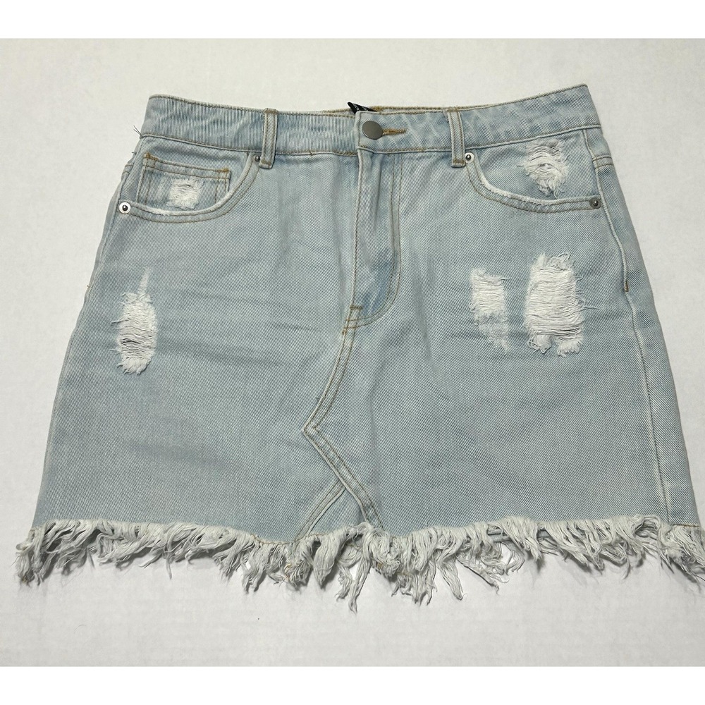 Forever 21 Denim Skirt Blue Pockets Light Wash Women's Size Small.